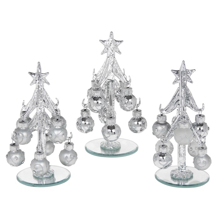 Glass Christmas Tree - Pure Silver Tree Small 4770 (Shiny)